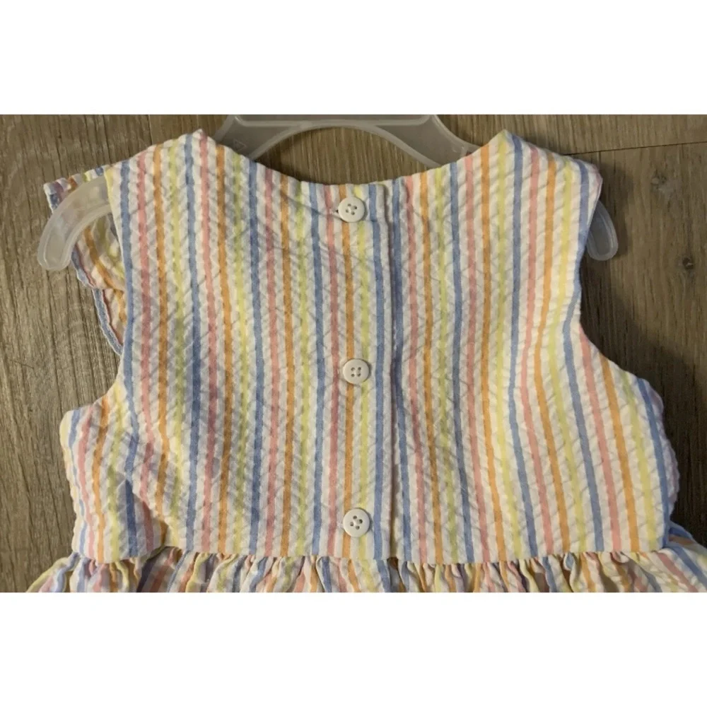 (NWT) Good Lad Girl’s Size 2T Blue & Pink Ruffled Tiered Sundress With Flowers - Picture 7 of 8